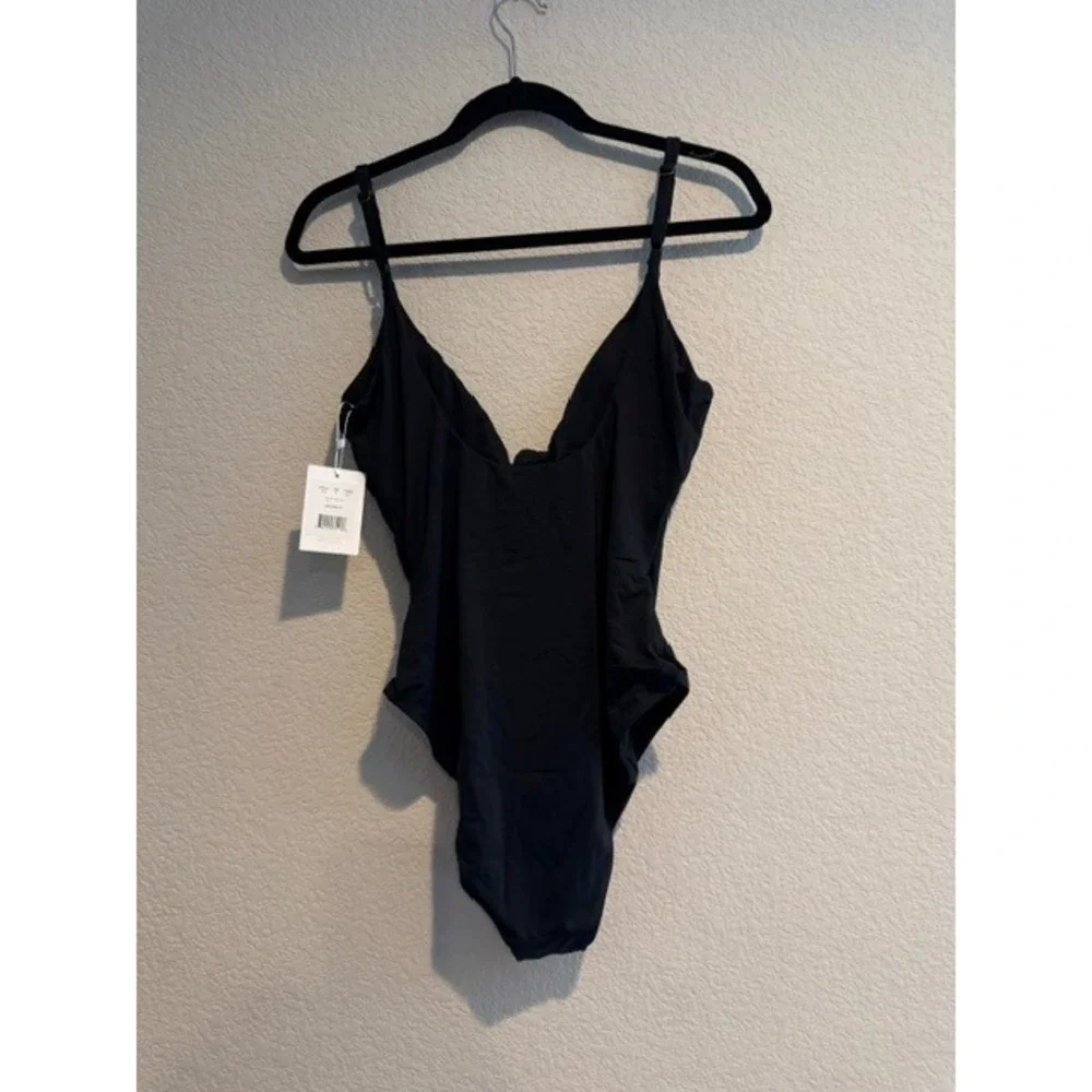 Andie Swim Santorini One Piece Swimsuit Black Cutout Knot V-Neck XL A0145-BLK-XL - Picture 6 of 10